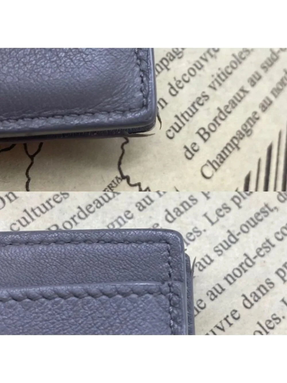 ★SOLD★ Saint Laurent Trifold Wallet Compact YSL Leather Gray - Picture 10 of 11